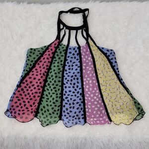 Cage Neck Clowncore Silk Tank Top